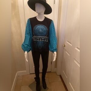 One of a kind “Tool” custom upcycled top